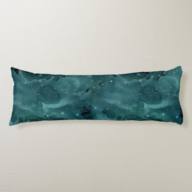 Teal Galaxy Series Design 2 Body Pillow (Front)