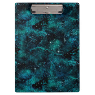 Teal Galaxy Series Design 4 Clipboard