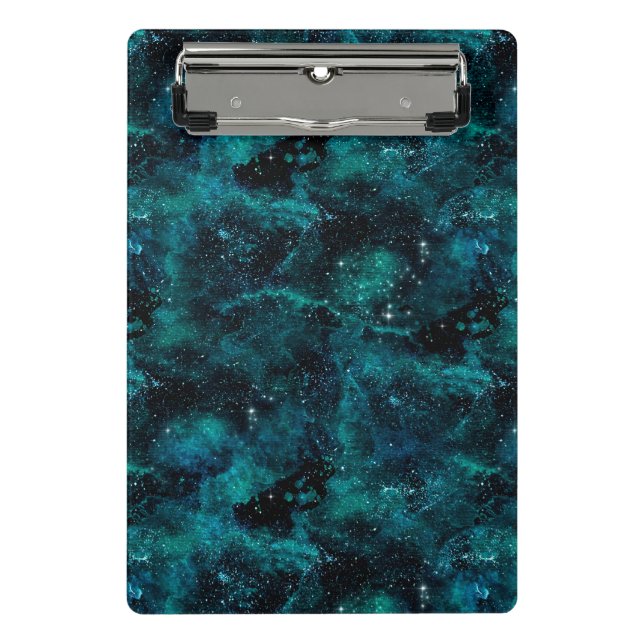 Teal Galaxy Series Design 4 Mini Clipboard (Front)