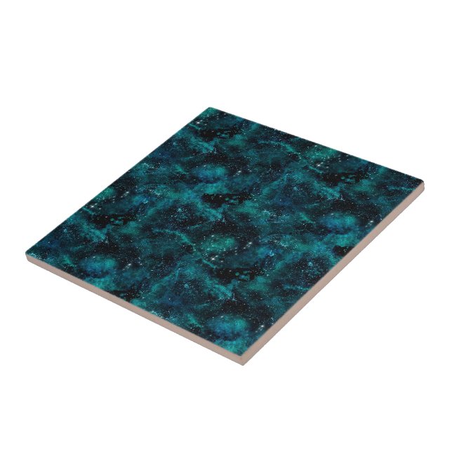 Teal Galaxy Series Design 4  Tile (Side)