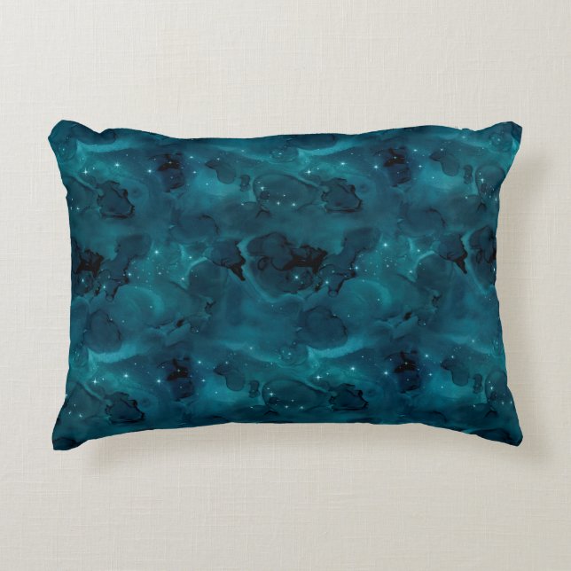 Teal Galaxy Series Design 5  Accent Pillow (Front)