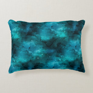 Teal Galaxy Series Design 7 Accent Pillow