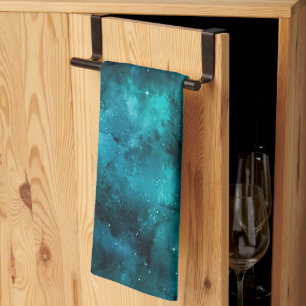 Teal Galaxy Series Design 7 Kitchen Towel