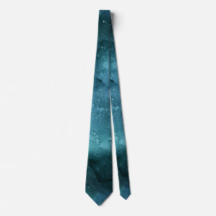 Teal Galaxy Series Design 7 Tie