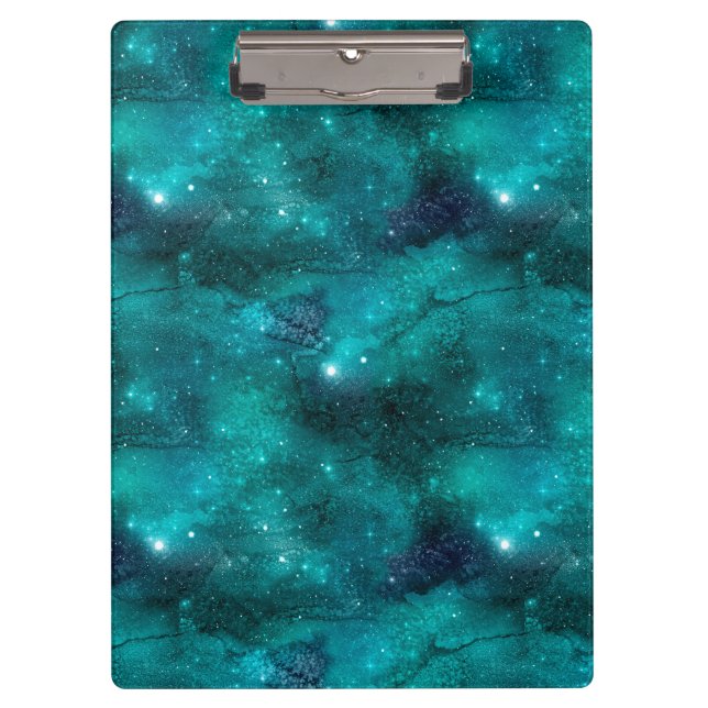 Teal Galaxy Series Design 8 Clipboard (Front)