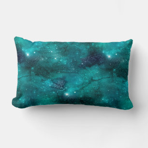 Teal Galaxy Series Design 8  Lumbar Pillow