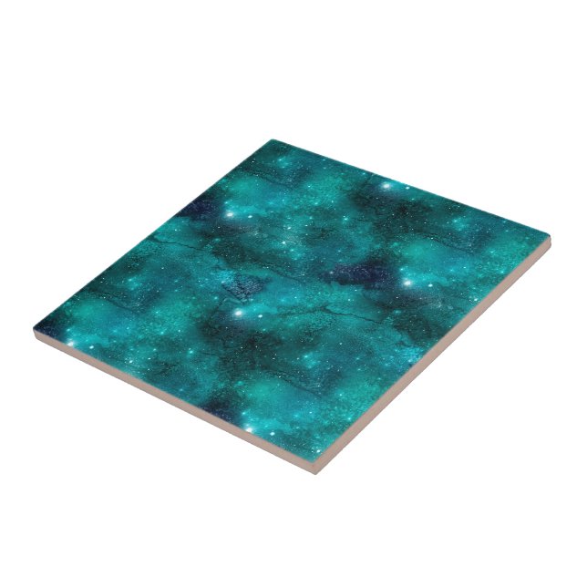 Teal Galaxy Series Design 8  Tile (Side)