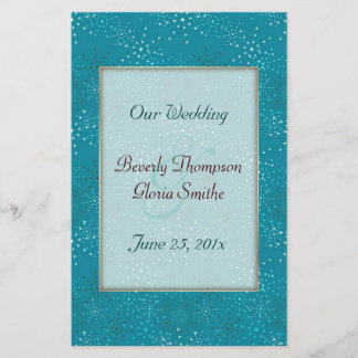 Teal Galaxy WEDDING program