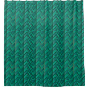 Teal Geometric Decorative Shower Curtain