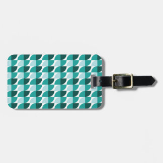 Teal geometric pattern luggage tag