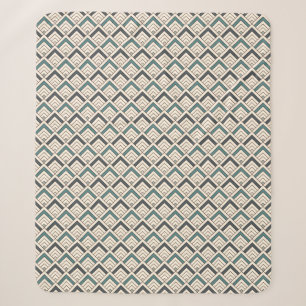 Teal Geometric Pattern Sherpa Blanket
