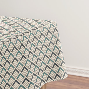Teal Geometric Pattern Tablecloth