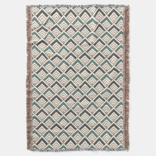 Teal Geometric Pattern Throw Blanket