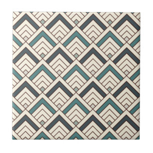 Teal Geometric Pattern Tile