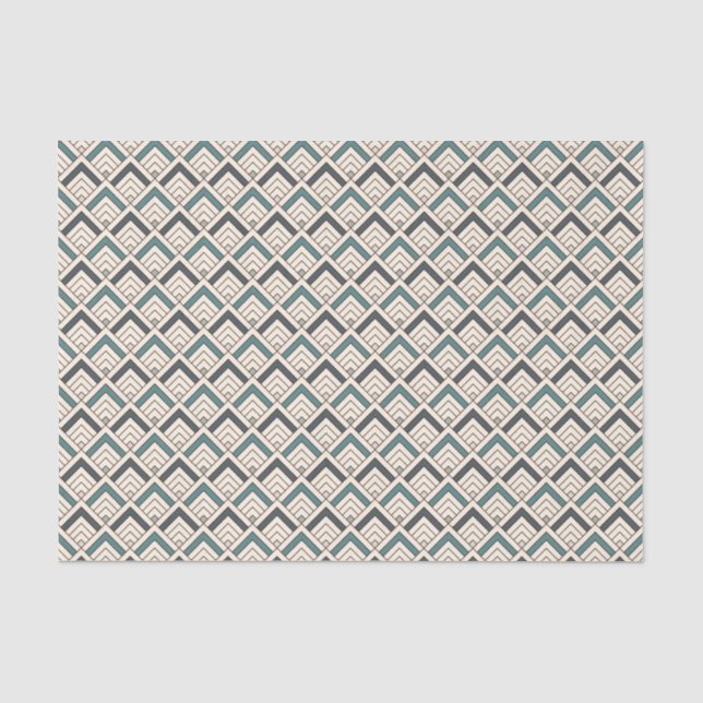 Teal Geometric Pattern Tissue Paper (Front)