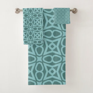 Teal Geometric Pattern Towel