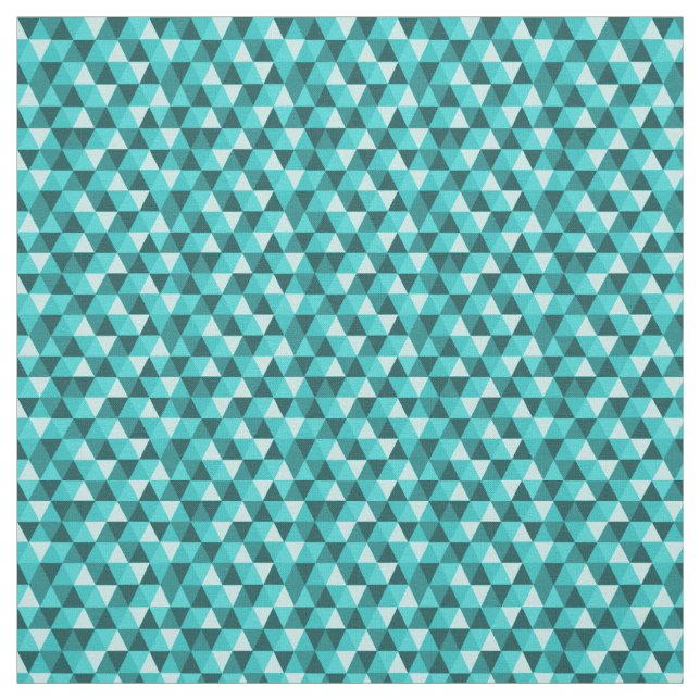 Teal Geometric Triangles Pattern Fabric (Swatch)