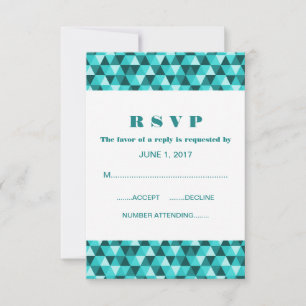 Teal Geometric Triangles Response Card