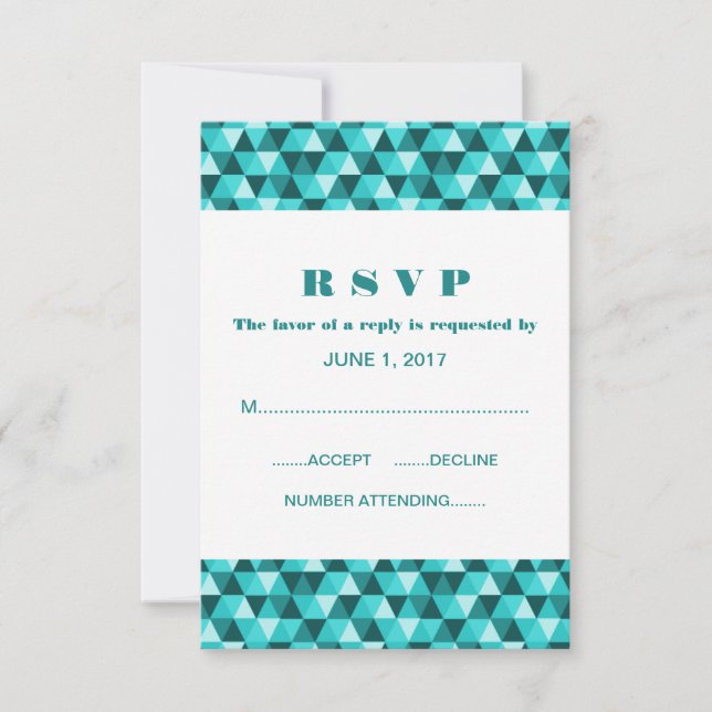 Teal Geometric Triangles Response Card (Front)
