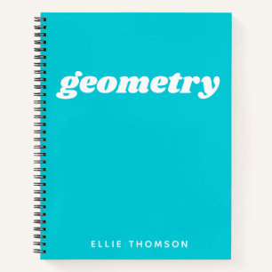 Teal Geometry Personalized Math Graph Paper Notebook