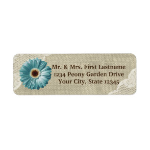 Teal Gerbera Daisy and Lace