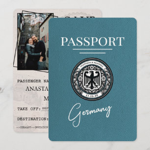 Teal Germany Passport Save The Date