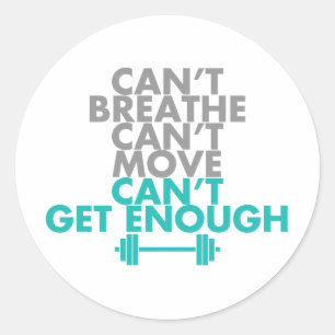 Teal "Get Enough" Classic Round Sticker