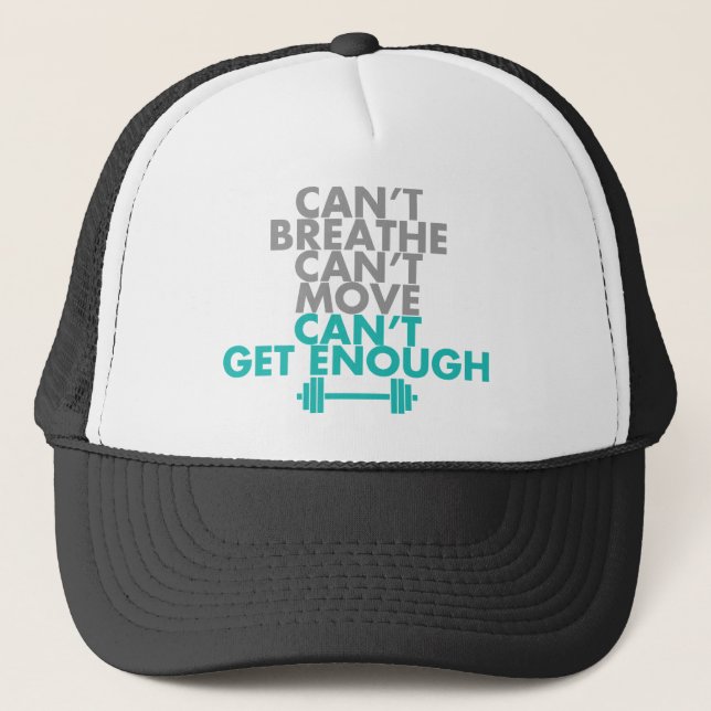 Teal "Get Enough" Trucker Hat (Front)