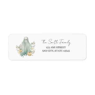 Teal Ghost Halloween Return Address Labels