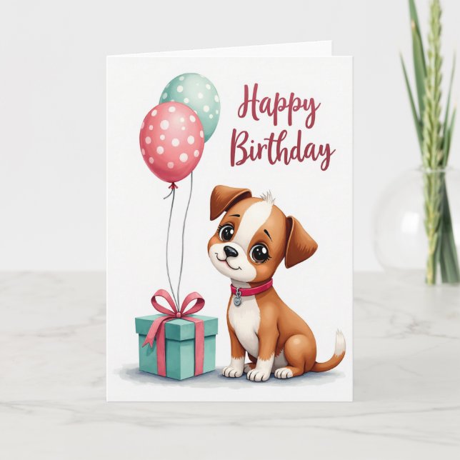 Teal Gift Birthday Card (Front)