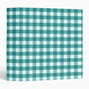 Teal gingham binder