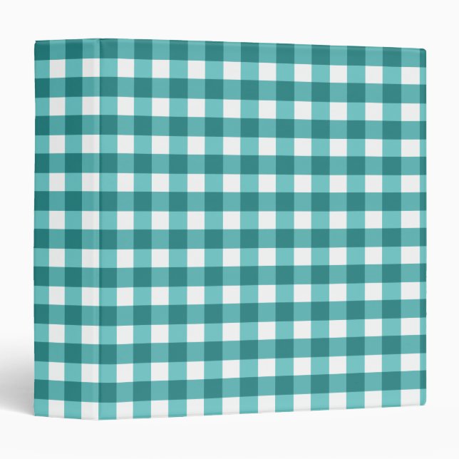 Teal gingham binder (Front/Spine)