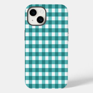 Teal gingham Case-Mate iPhone case