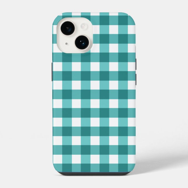 Teal gingham Case-Mate iPhone case (Back)