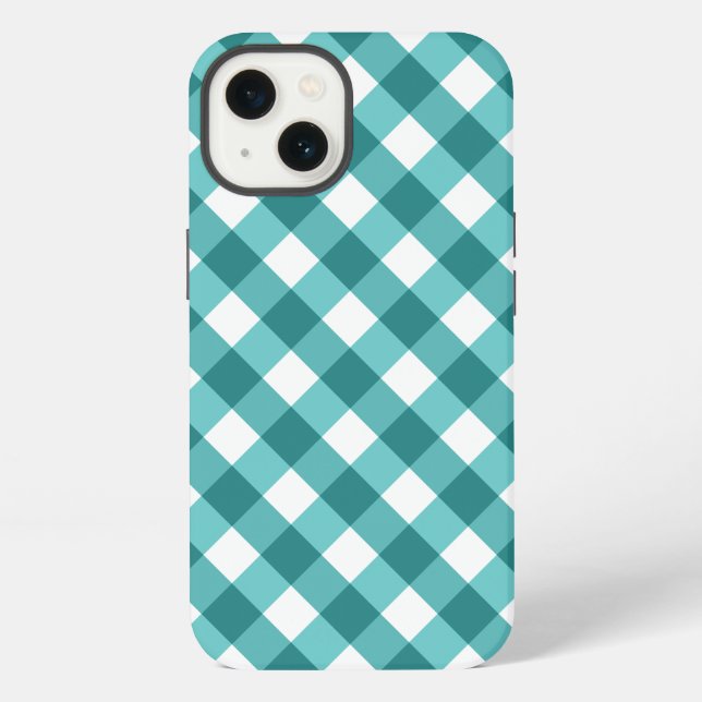 Teal gingham Case-Mate iPhone case (Back)
