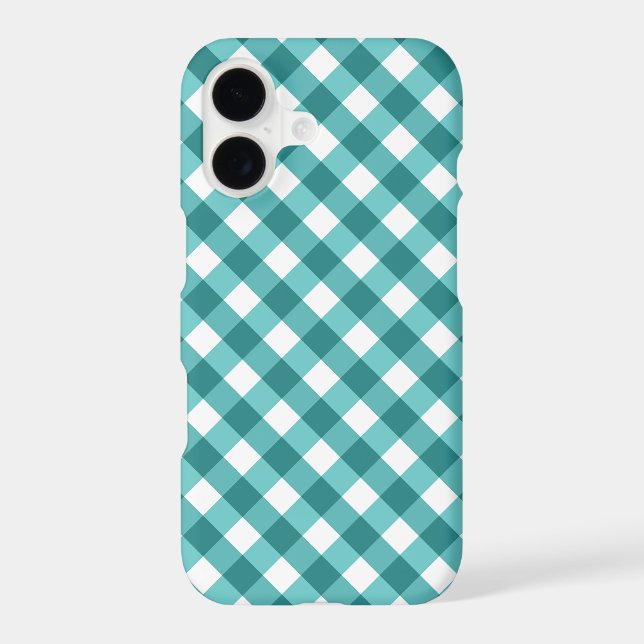 Teal gingham Case-Mate iPhone case (Back)