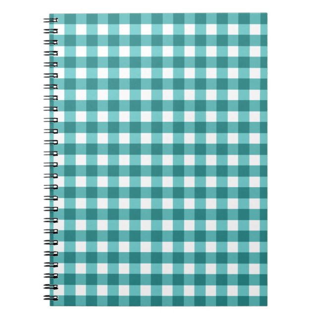 Teal gingham notebook (Front)
