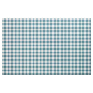 Teal Gingham Pattern Fabric