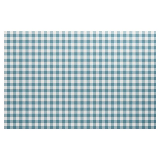 Teal Gingham Pattern Fabric (Yard)