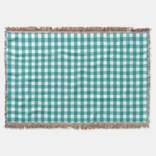 Teal gingham throw blanket