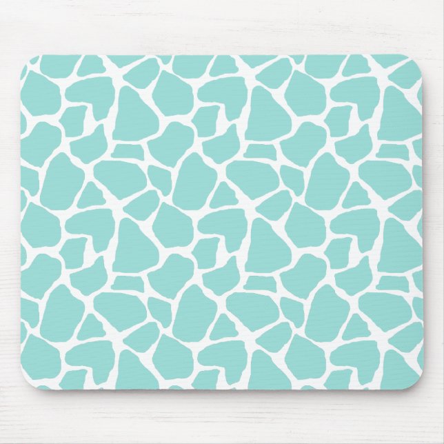 Teal Giraffe Print Mousepad (Front)