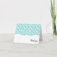 Teal Giraffe Print Thank You Notes