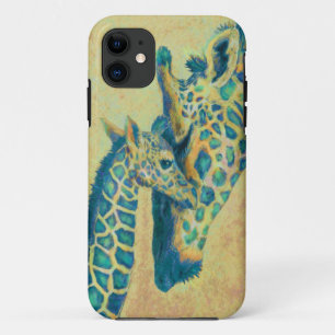 teal giraffes iphone case