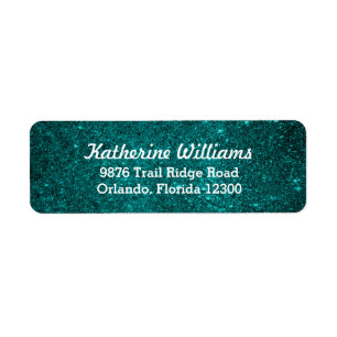 Teal Glam Faux Glitter