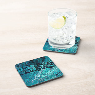 Teal Glass Blocks Coaster