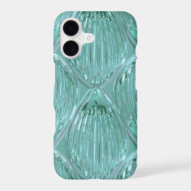 Teal glass look abstract art pattern  (Back)
