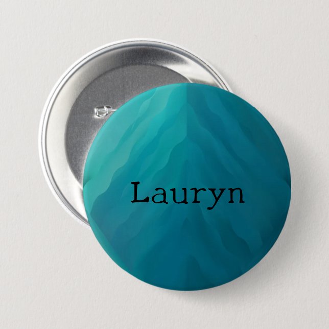Teal glass texture 3 inch round button (Front & Back)