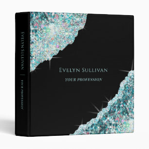 Teal glitter binder