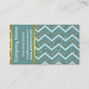 Teal Glitter Business Card