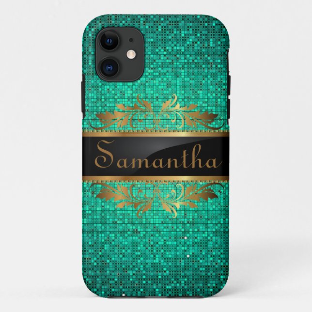 Teal Glitter iPhone 5 Mate Barely There™ Case (Back)